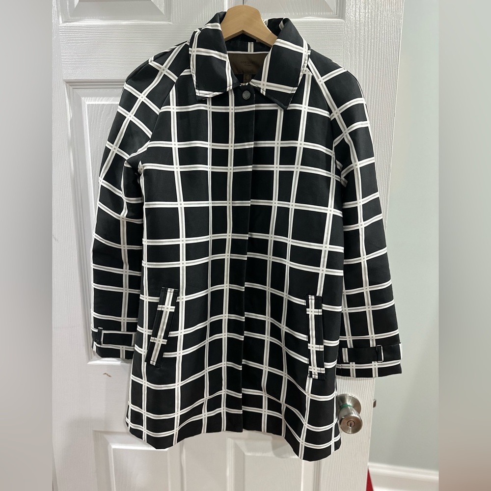 Cortefiel black and white trench coat size US 4